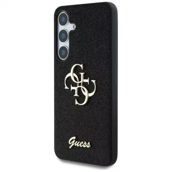 Guess Fixed Glitter Big 4G Metal Logo Case for Samsung Galaxy S25 (Black)