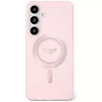 Guess Rhinestones Printed Classic Logo MagSafe Case for Samsung Galaxy S25 (Pink)