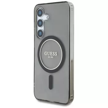 Guess Glitter Circle Classic Logo MagSafe Case for Samsung Galaxy S25 Black