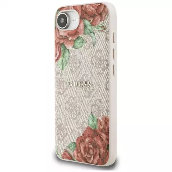 Guess 4G Flowers Print MagSafe Case for iPhone 16e / 17e Pink