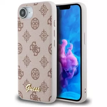 Guess Peony Script Logo MagSafe Case for iPhone 16e / 17e Brown