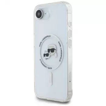 KARL LAGERFELD IML Metal Karl & Choupette Heads MagSafe Case for iPhone 16e/17e White