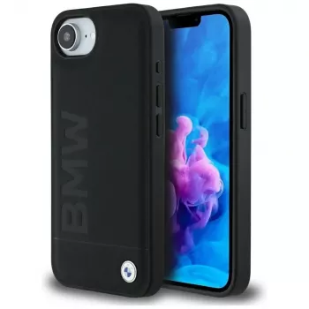 BMW Leather Hot Stamp Case for iPhone 16e / 17e Black