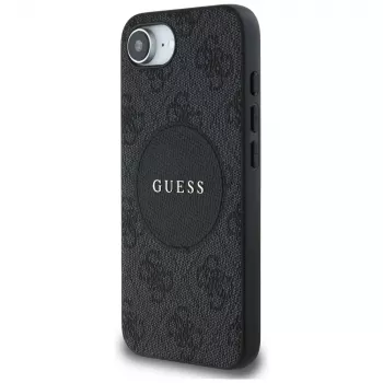 Guess 4G Circle Classic Logo MagSafe Case for iPhone 16e - Black