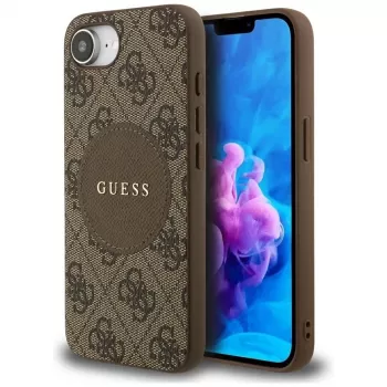 Guess 4G Circle Classic Logo MagSafe Case for iPhone 16e (Brown)