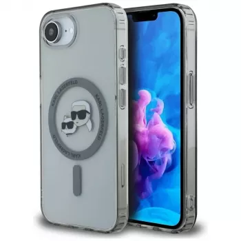KARL LAGERFELD IML Metal Karl & Choupette Heads MagSafe Case for iPhone 16e / 17e, Black