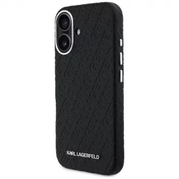 KARL LAGERFELD Stamped Karl & Choupette MagSafe Case for Apple iPhone 16, Black