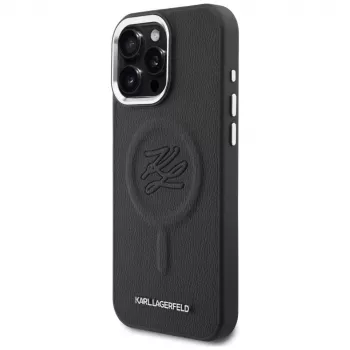 KARL LAGERFELD Embossed RingInitials MagSafe Case for Samsung Galaxy S26, Black