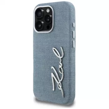 KARL LAGERFELD FW Jeans Signature Logo Case for iPhone 16 Pro Max, Blue