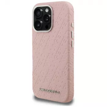Karl Lagerfeld FW Stamped KarlMagSafe Case for iPhone 16 Pro Pink