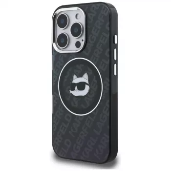 KARL LAGERFELD IML Choupette Head Logo MagSafe Case for Apple iPhone 16 Pro Max, Black