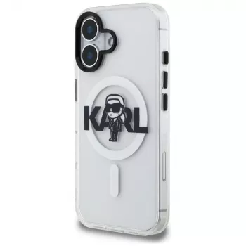 KARL LAGERFELD IML Karl Sketch Logo MagSafe Case for iPhone 16, Transparent