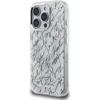 Karl Lagerfeld IML Karl ScriptPattern MagSafe Case for Apple iPhone 16 Pro, White