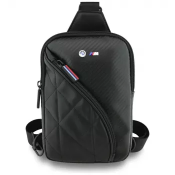 BMW CarbonPocket & Metal Logo Crossbody Phone Bag Black