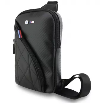 BMW CarbonPocket & Metal Logo Crossbody Phone Bag Black