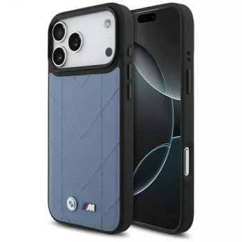 BMW M Quilted Logo MagSafe Case for iPhone 17 Pro Max Blue