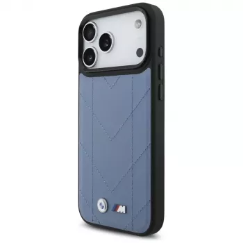 BMW M Quilted Logo MagSafe Case for iPhone 17 Pro Max Blue