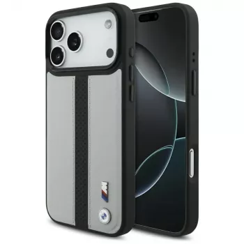 BMW M Perforated Stripe Logo MagSafe Case for iPhone 17 Pro Max Grey