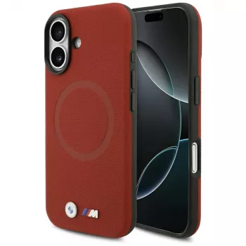 BMW M FW Metal Logo MagSafe Case for Apple iPhone 17, Red