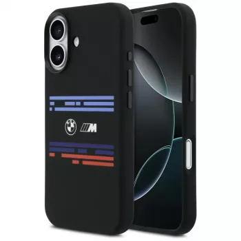 BMW M Silicon Horizontal Line MagSafe Case for Apple iPhone 17, Black