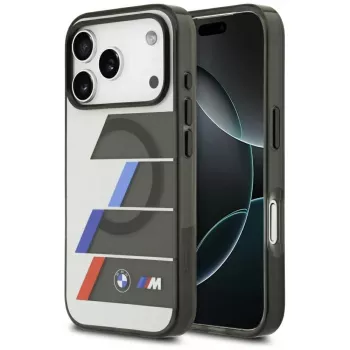 BMW M IML Metal Buttons Tricolor Lines MagSafe Case for Apple iPhone 17 Pro, Anthracite