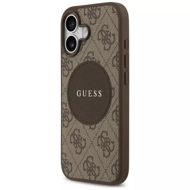 Guess 4G Circle Classic Logo MagSafe Back Cover for Apple iPhone 17 - Brown