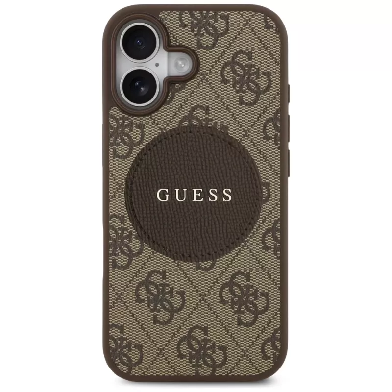 Guess 4G Circle Classic Logo MagSafe Back Cover for Apple iPhone 17 - Brown