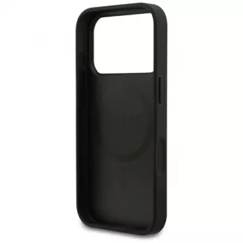 Guess Grained Ring MagSafe Case for iPhone 17 Pro (Black)