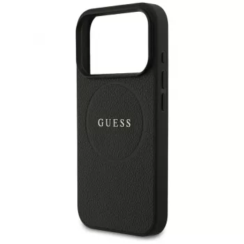 Guess Grained Ring MagSafe Case for iPhone 17 Pro Max (Black)
