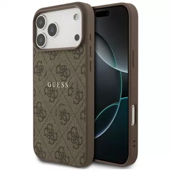 Guess 4G Ring Classic Logo MagSafe Case for iPhone 17 Pro Max (Brown)