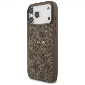 Guess 4G Ring Classic Logo MagSafe Case for iPhone 17 Pro Max (Brown)