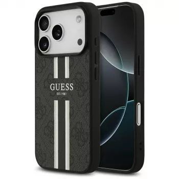 Guess 4G Printed Stripes MagSafe Case for iPhone 17 Pro (Black)