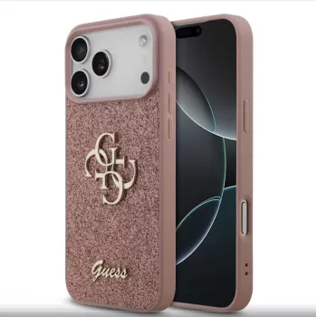 Guess Fixed Glitter Big 4G Case for iPhone 17 Pro Max (Pink)