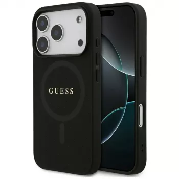 Guess Saffiano Classic Logo MagSafe Case for iPhone 17 Pro, Black