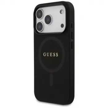 Guess Saffiano Classic Logo MagSafe Case for iPhone 17 Pro, Black