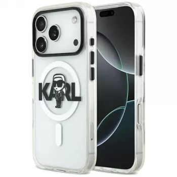 KARL LAGERFELD IML Karl Sketch Logo MagSafe Case for iPhone 17 Pro Transparent