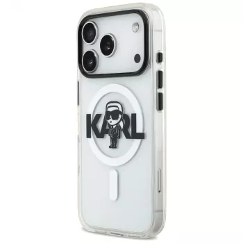 KARL LAGERFELD IML Karl Sketch Logo MagSafe Case for iPhone 17 Pro Transparent