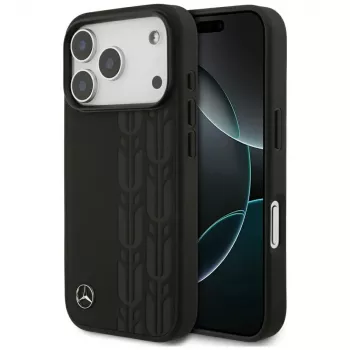 Mercedes Leather Laurel Leaves MagSafe Case for iPhone 17 Pro Black