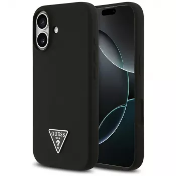 Guess Silicone Triangle Logo MagSafe Case for iPhone 17 Black