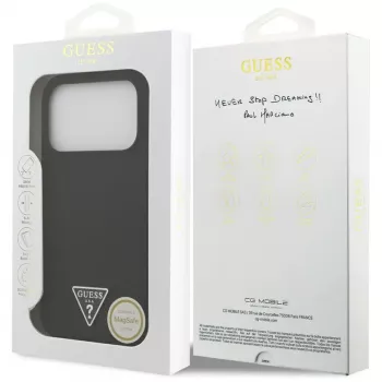 Guess Silicone Triangle Logo MagSafe Case for iPhone 17 Pro Max (Black)