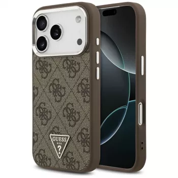 Guess 4G Triangle Logo MagSafe Case for iPhone 17 Pro (Brown)