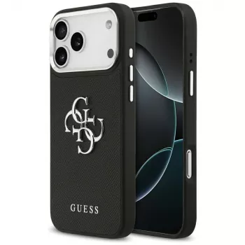 Guess Grained Big 4G Classic Logo Case for iPhone 17 Pro Max - Black