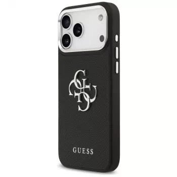 Guess Grained Big 4G Classic Logo Case for iPhone 17 Pro Max - Black