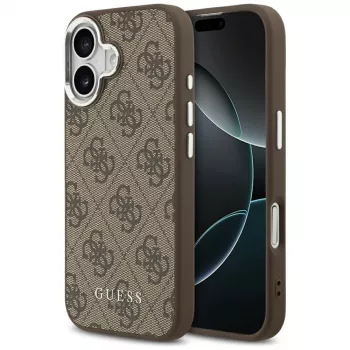 Guess 4G Classic Logo MagSafe Case for iPhone 17, Brown
