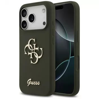 Guess Silicone Big 4G Script Case for iPhone 17 Pro Max Khaki