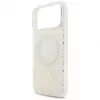 Guess IML Flowers Electro Pearl Strap MagSafe Case for iPhone 17 Pro Max White