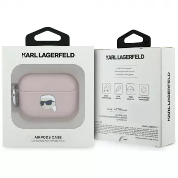 KARL LAGERFELD Monogram Karl Head Case for AirPods Pro 3, Pink