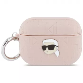 KARL LAGERFELD Monogram Karl Head Case for AirPods Pro 3, Pink