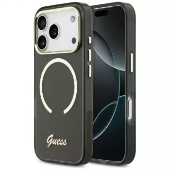 Guess IML Script Metal MagSafe Case for Apple iPhone 17 Pro Black