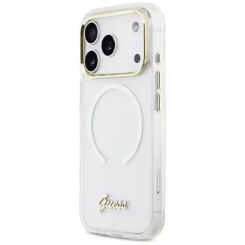 Guess IML Gradient Script Metal MagSafe Case for Apple iPhone 17 Pro, White
